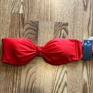 NWT Red Bandeau Bikini Top- Medium